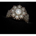 Silver and Pearl Filagree ring